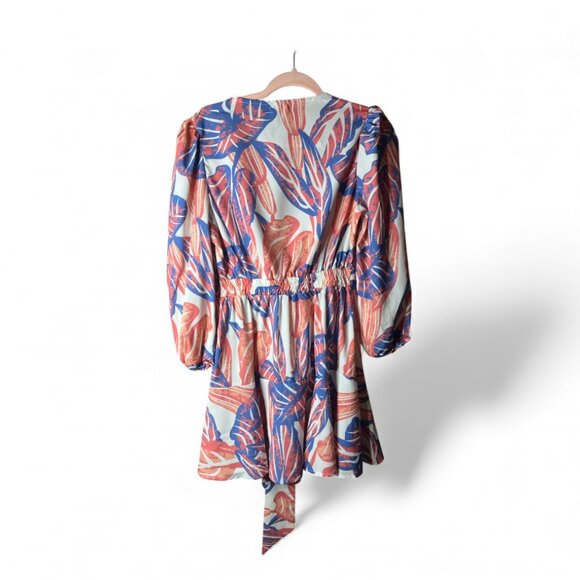 Flora Clothing Tropical Print Wrap Dress Boho Style Size M - Picture 6 of 7